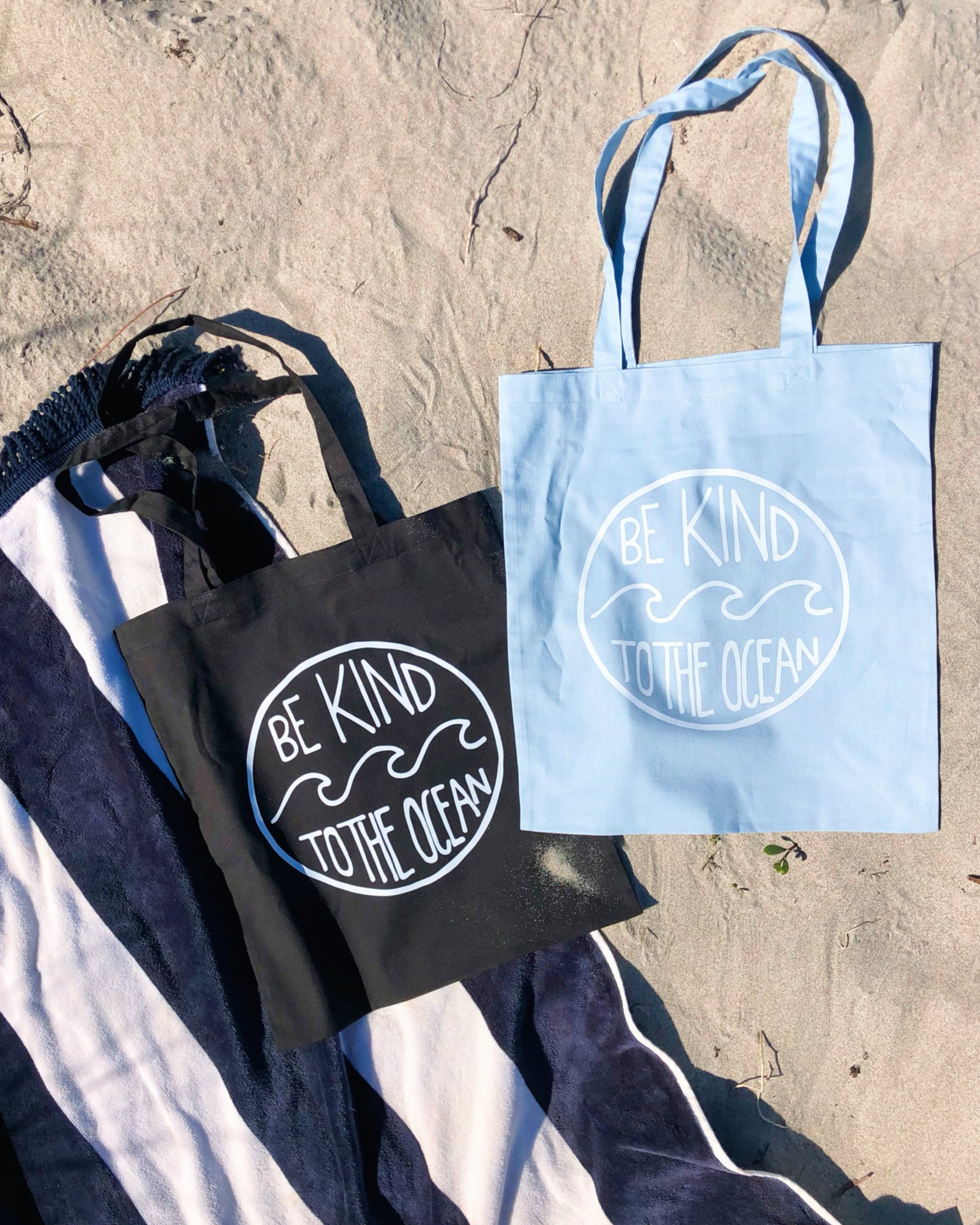 *NEW* Organic Tote Bag (Sky Blue & Black)
